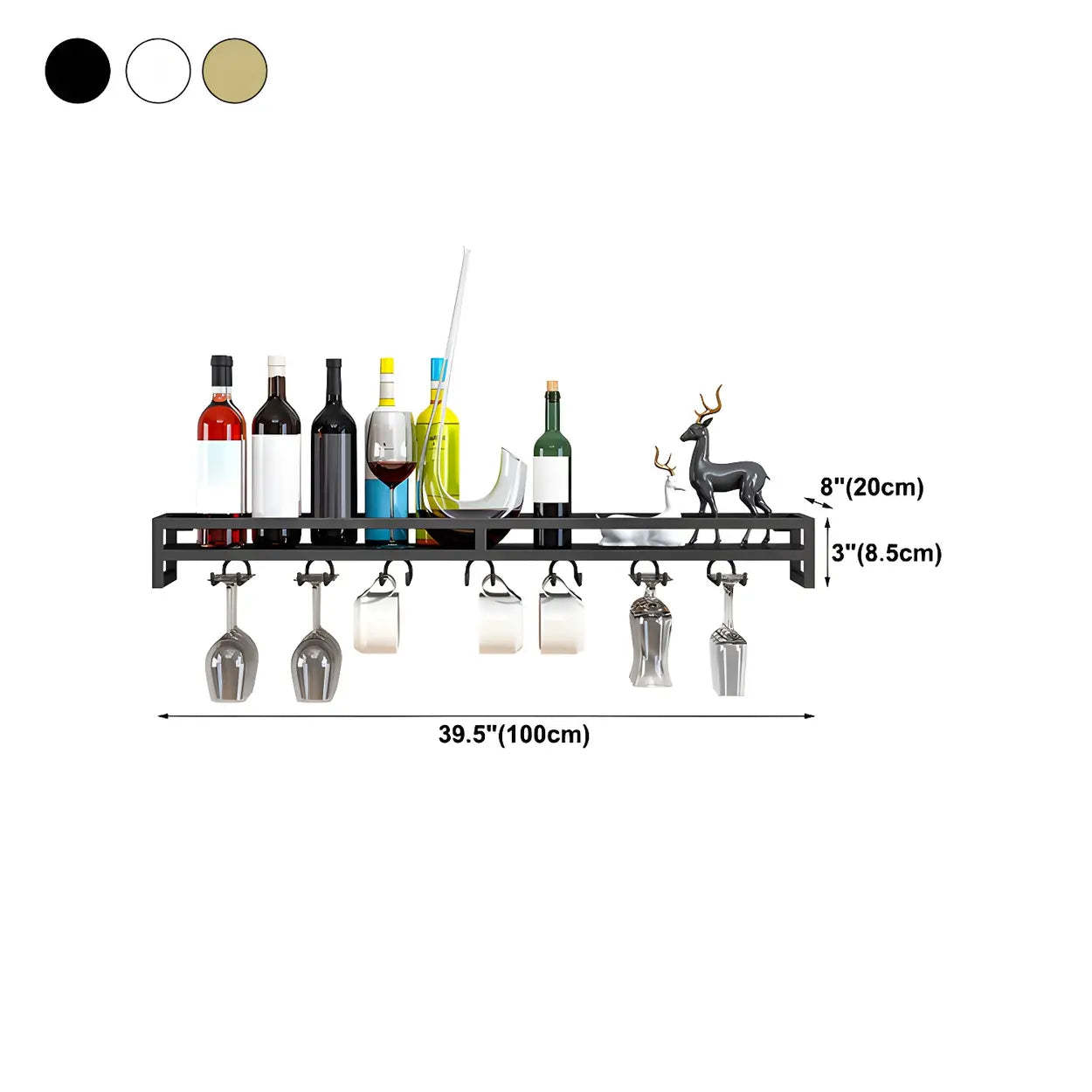 Iron Floating Wall-Mount Wine Rack