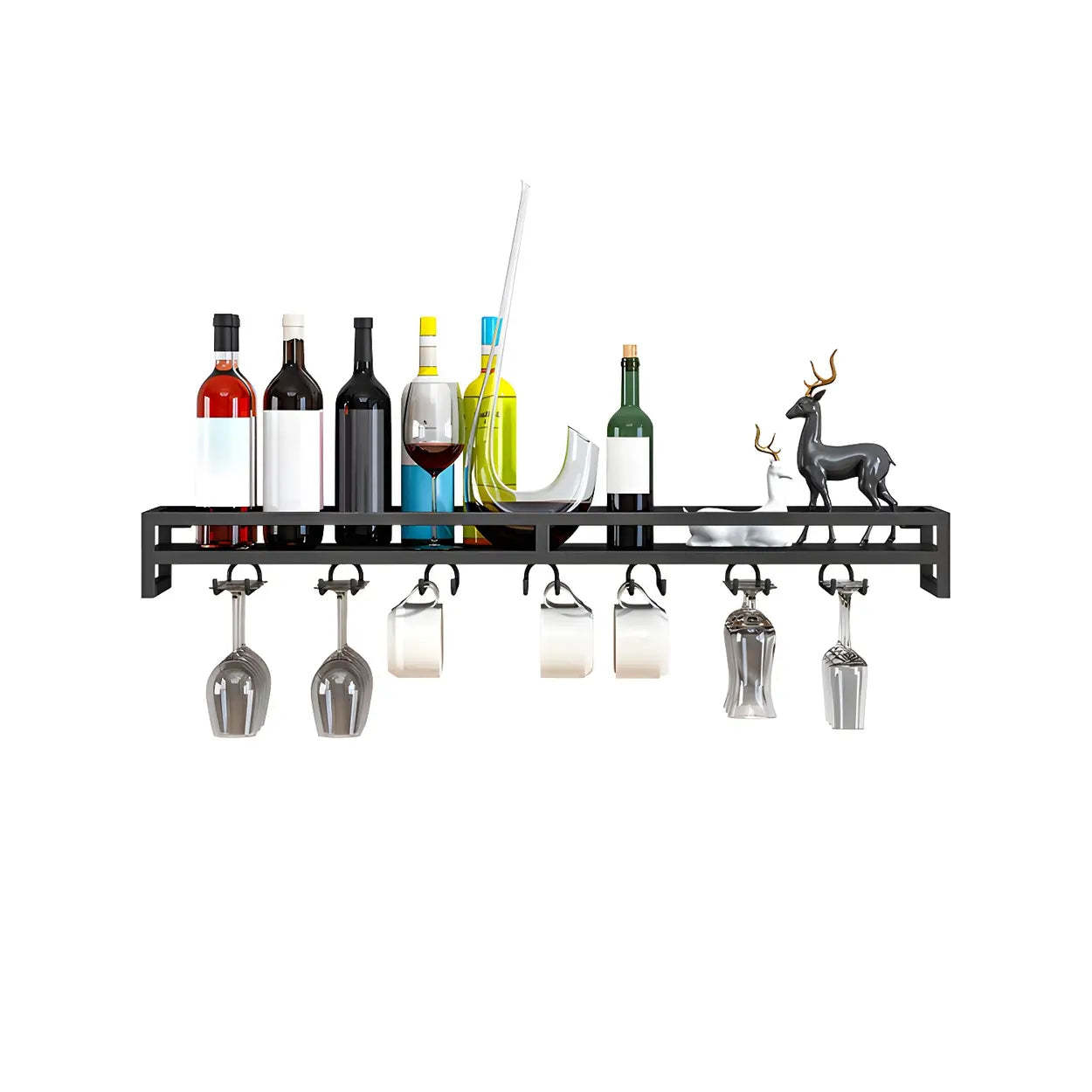 Iron Floating Wall-Mount Wine Rack