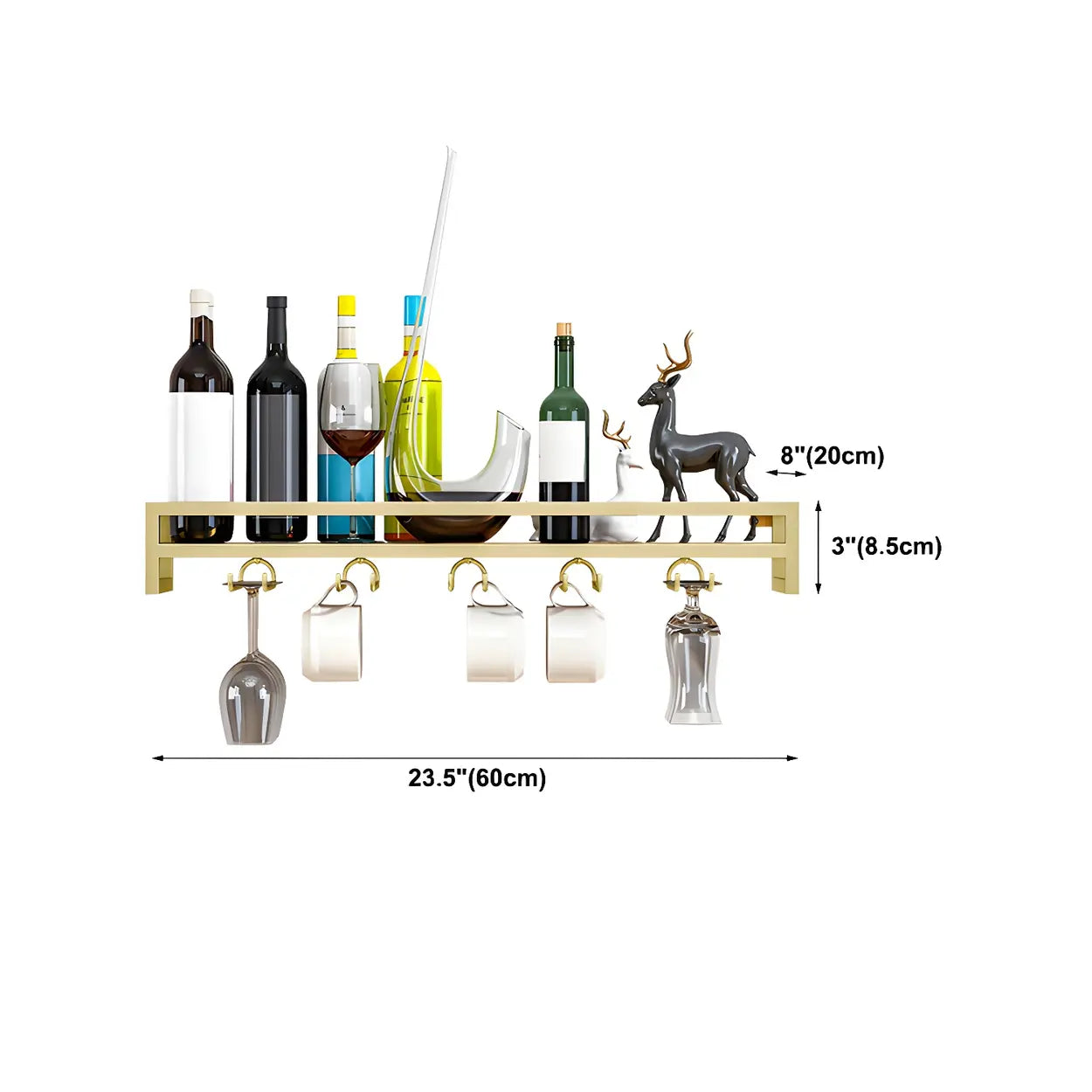 Iron Floating Wall-Mount Wine Rack