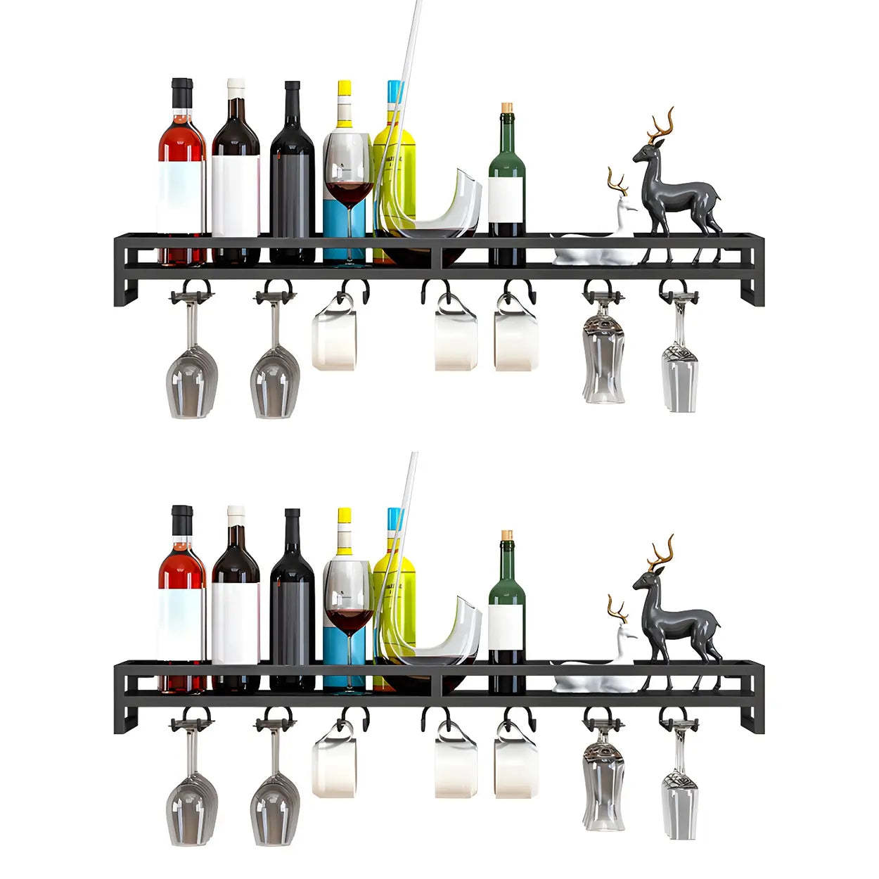Iron Floating Wall-Mount Wine Rack