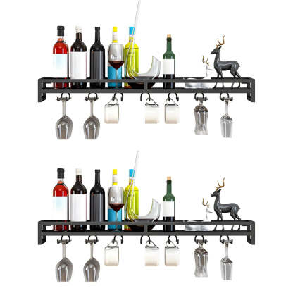 Iron Floating Wall-Mount Wine Rack