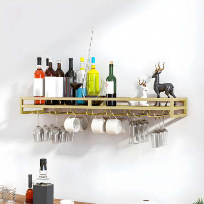Iron Floating Wall-Mount Wine Rack