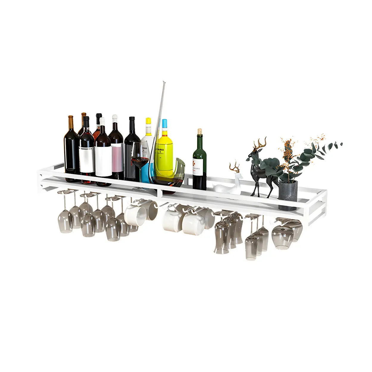 Iron Floating Wall-Mount Wine Rack