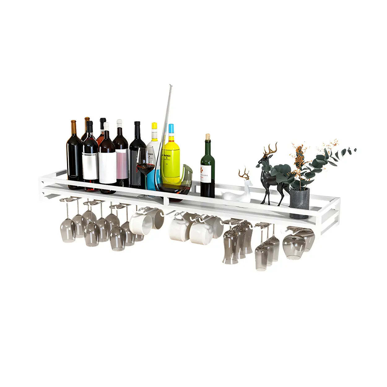 Iron Floating Wall-Mount Wine Rack