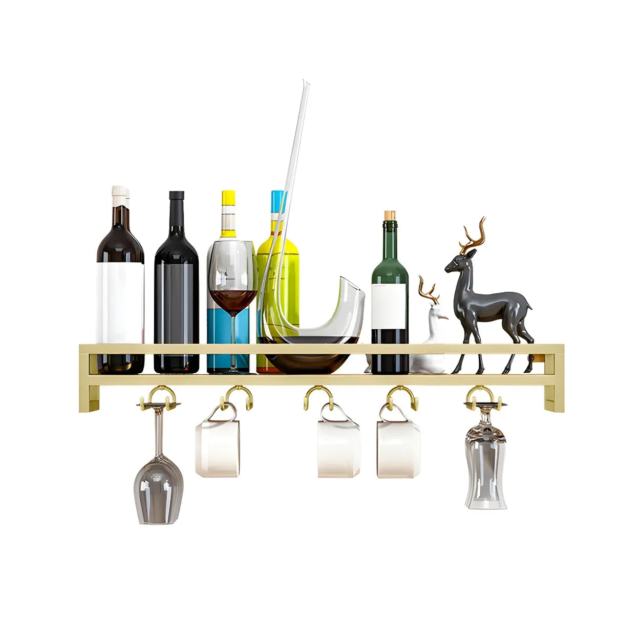 Iron Floating Wall-Mount Wine Rack