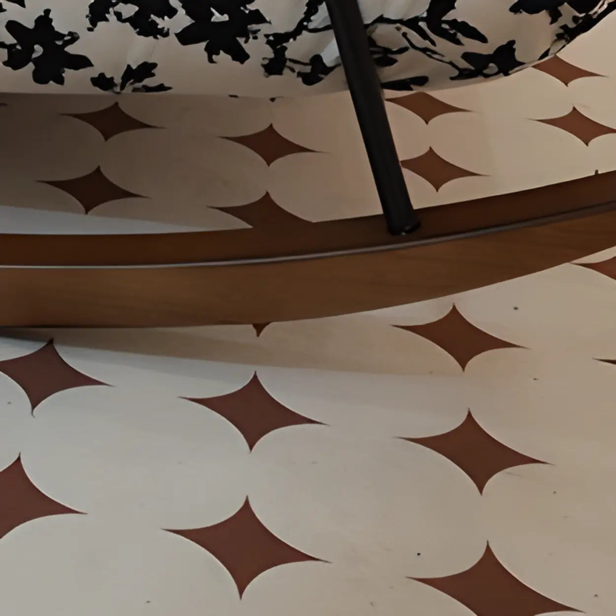 Black Patterned Track-Arm Rocking Chair