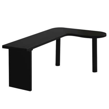 Black Pine Curved Butcher Block L-Shape Desk — Left Hand Return / Table Only