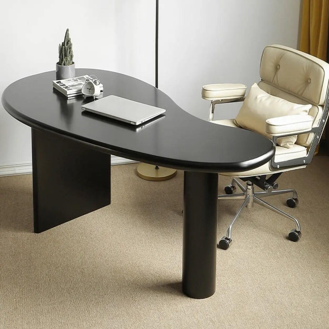 Black Pine Free-Form Butcher Block Computer Desk