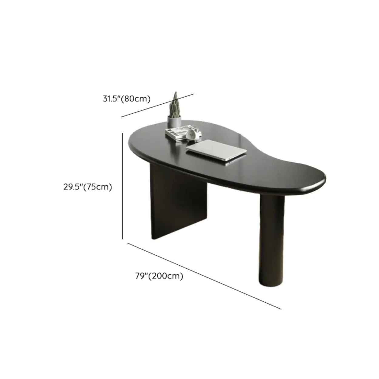 Black Pine Free-Form Butcher Block Computer Desk