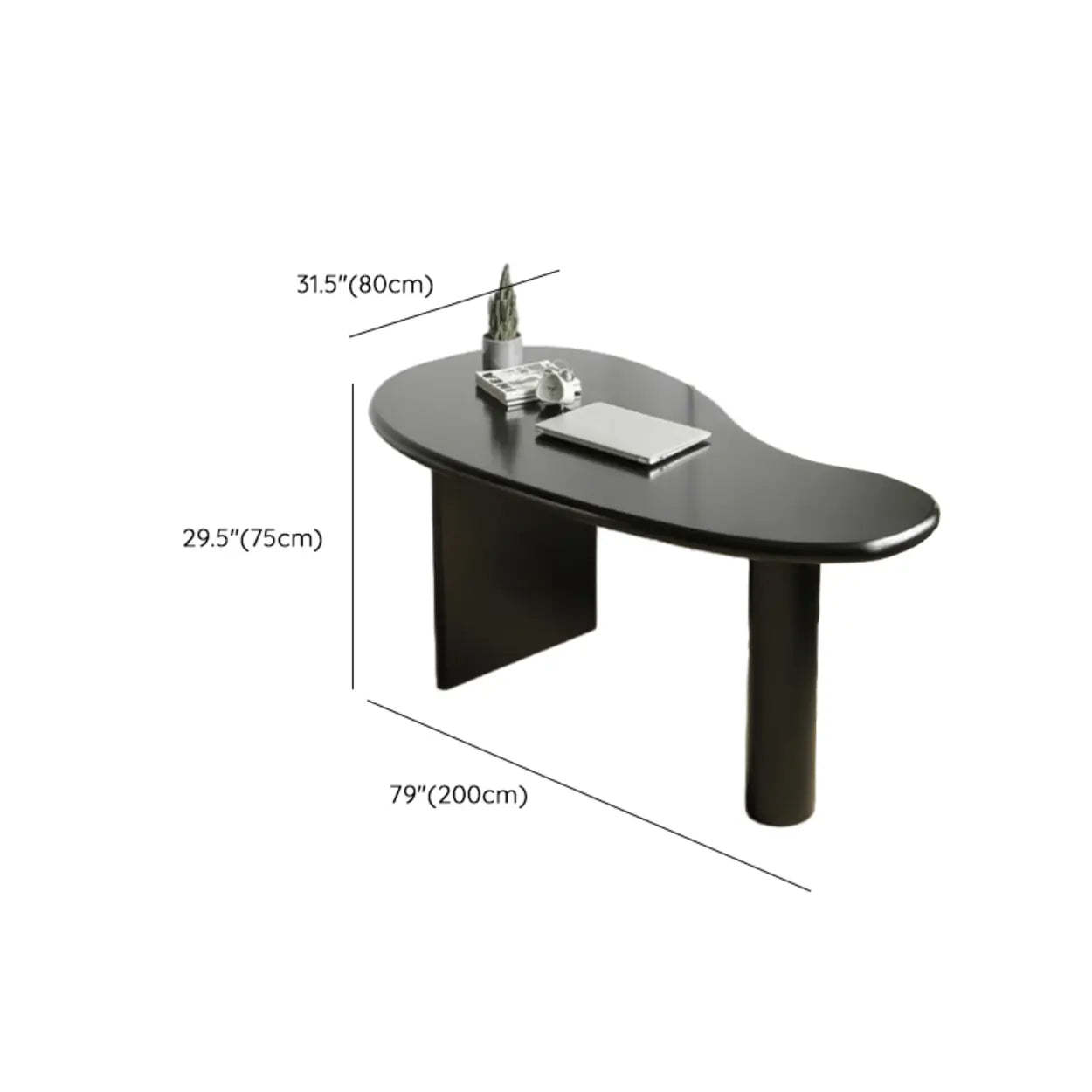 Black Pine Free-Form Butcher Block Computer Desk