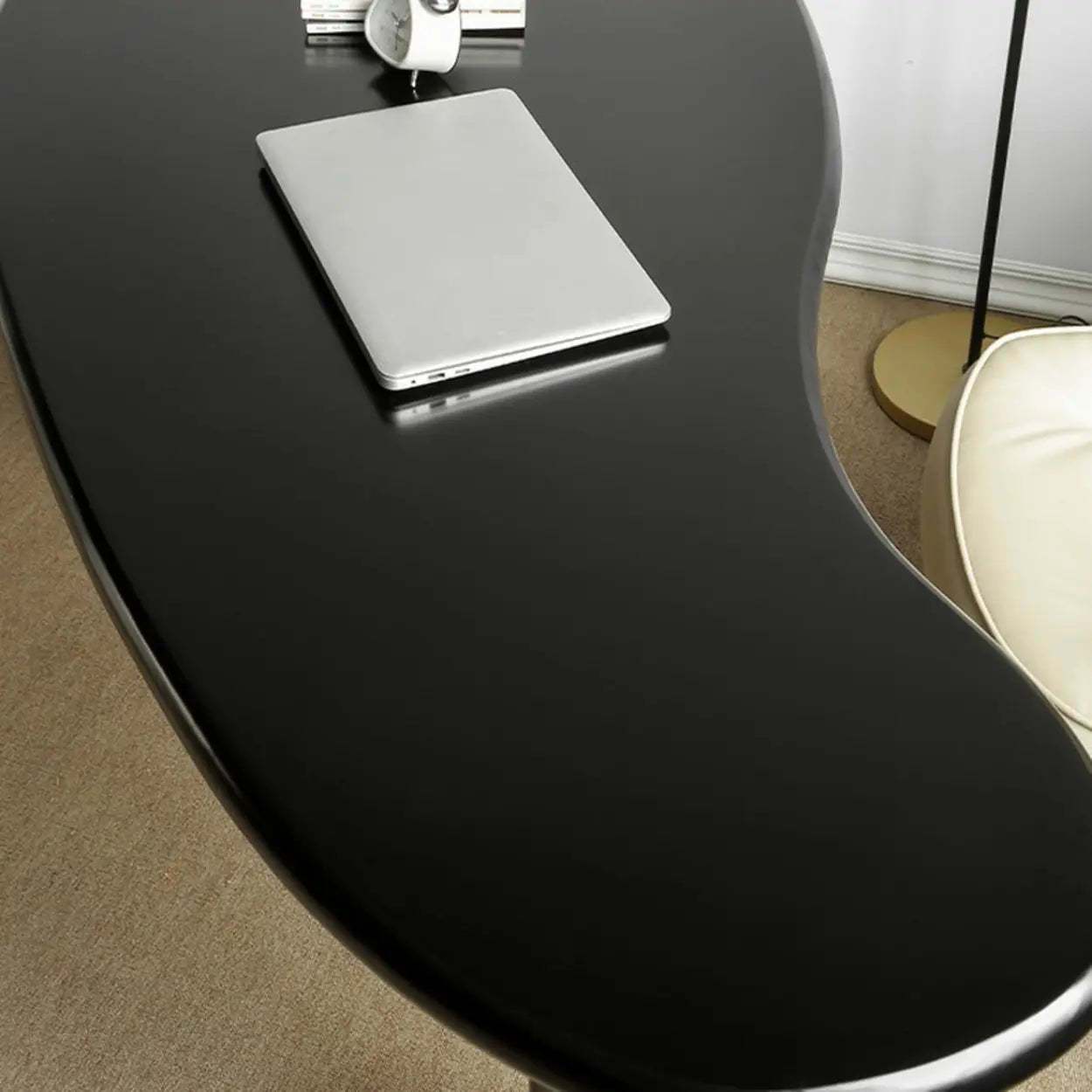 Black Pine Free-Form Butcher Block Computer Desk — Table Only