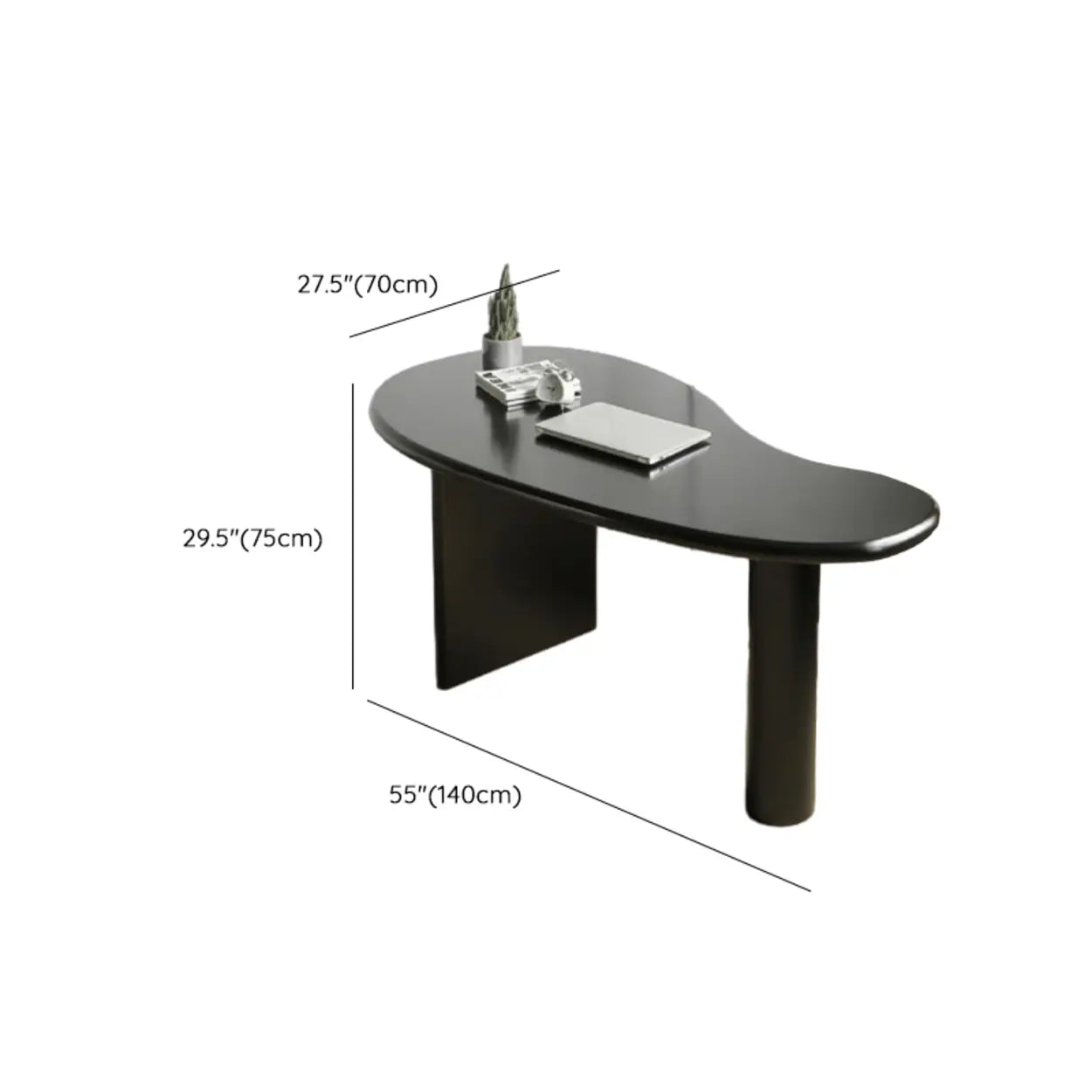 Black Pine Free-Form Butcher Block Computer Desk