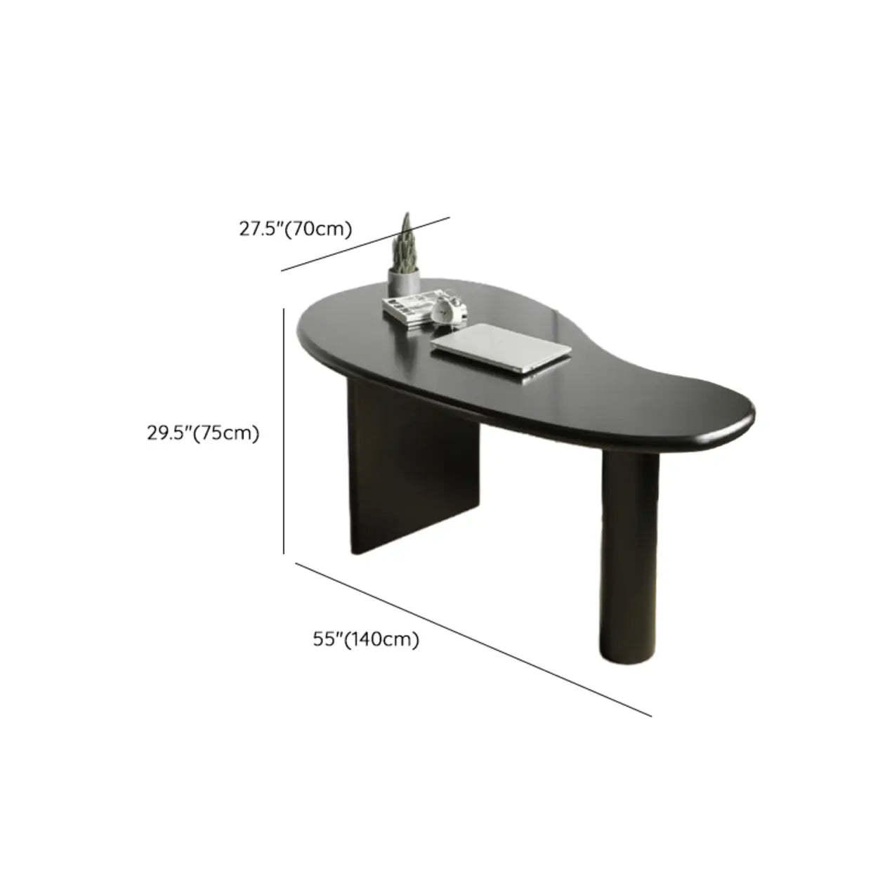 Black Pine Free-Form Butcher Block Computer Desk