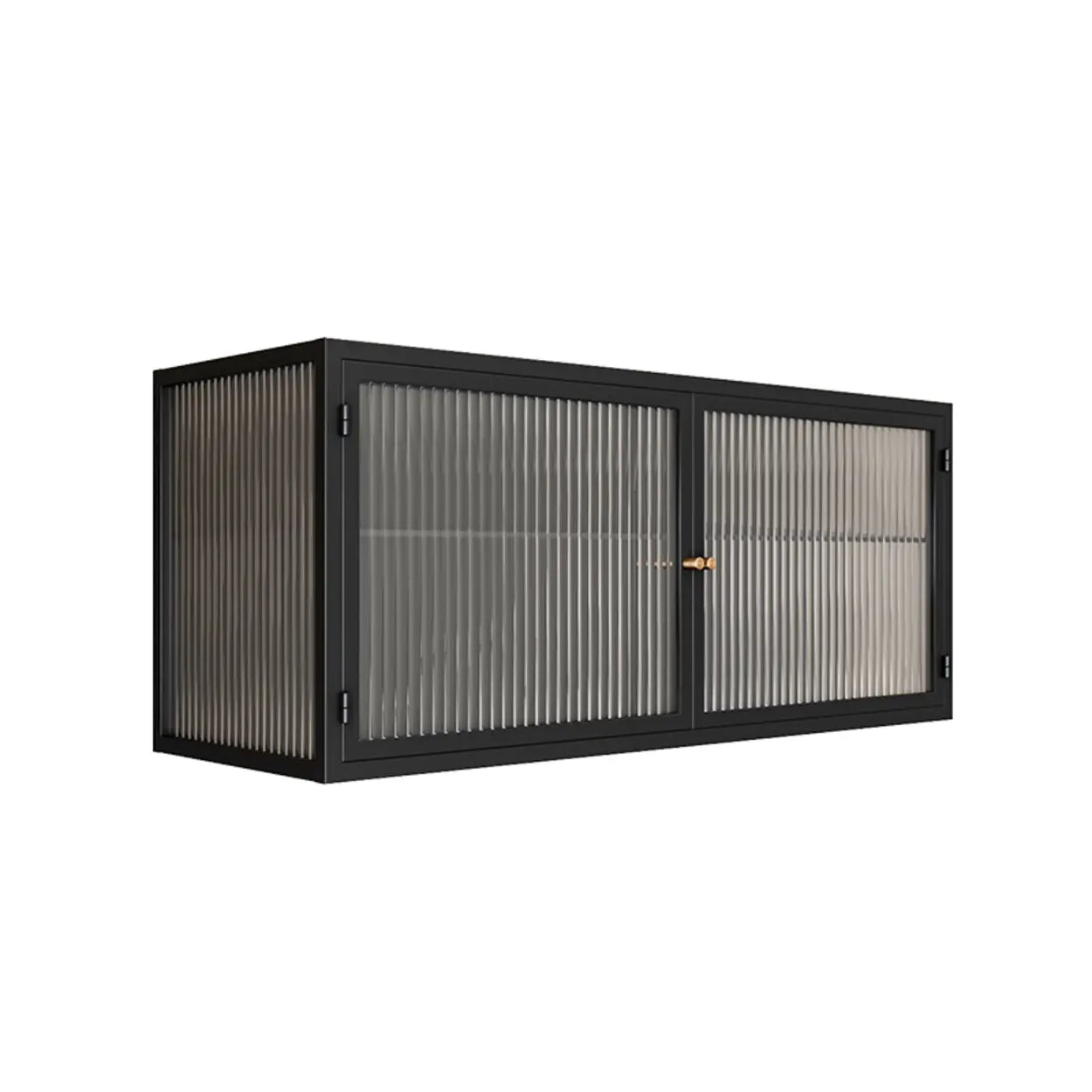 Black Rectangular Alloy Floating Mount China Cabinet