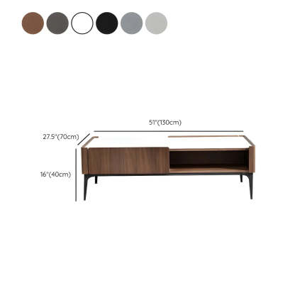 Black Stone Rectangular Four-Leg Coffee Table