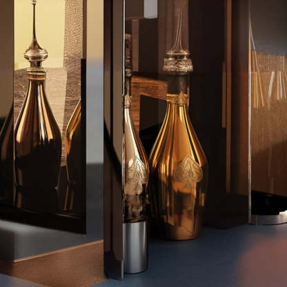 Black Rectangular Tall Glass Wine Display Cabinet