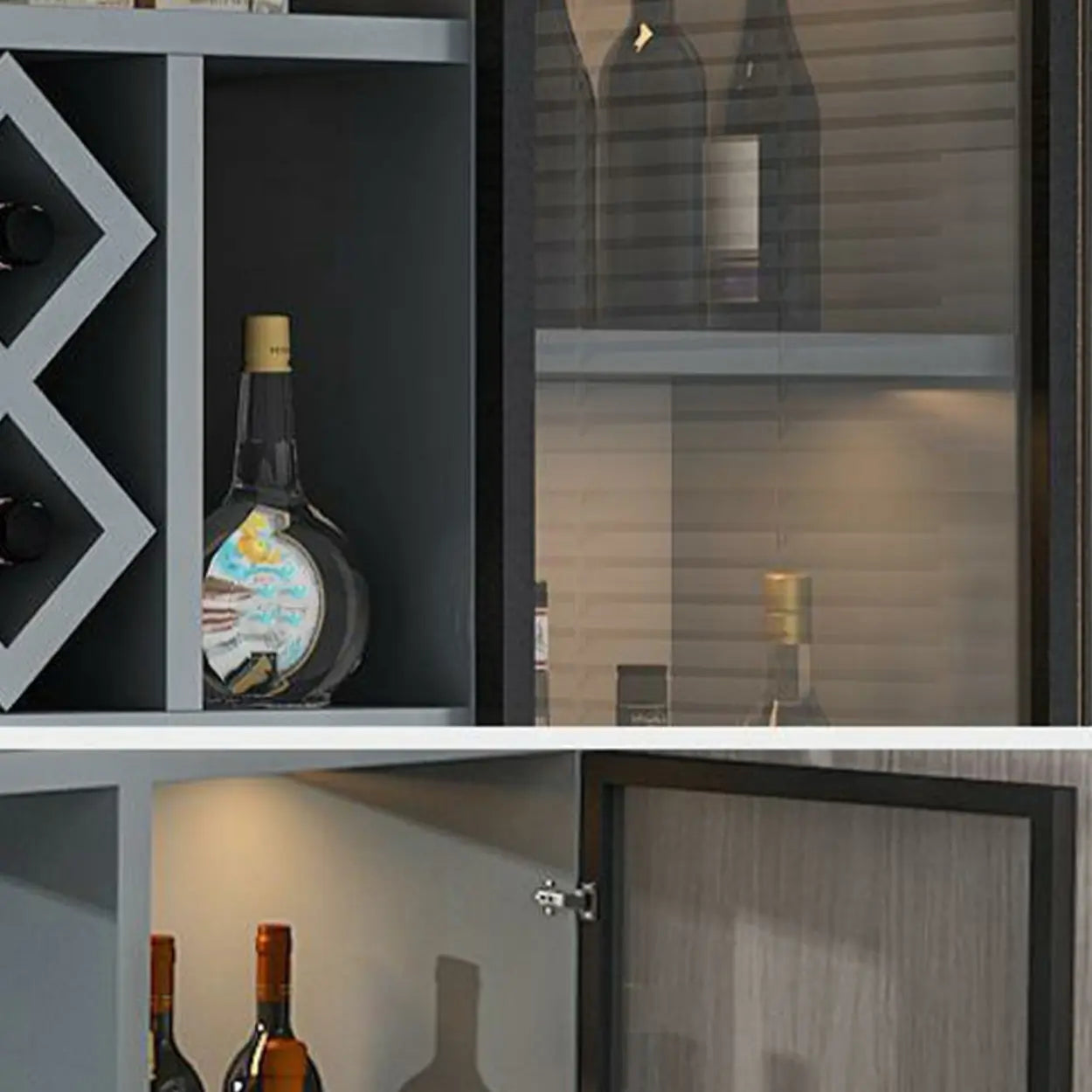 Black Rectangular Wood Wall-Mount Wine Rack