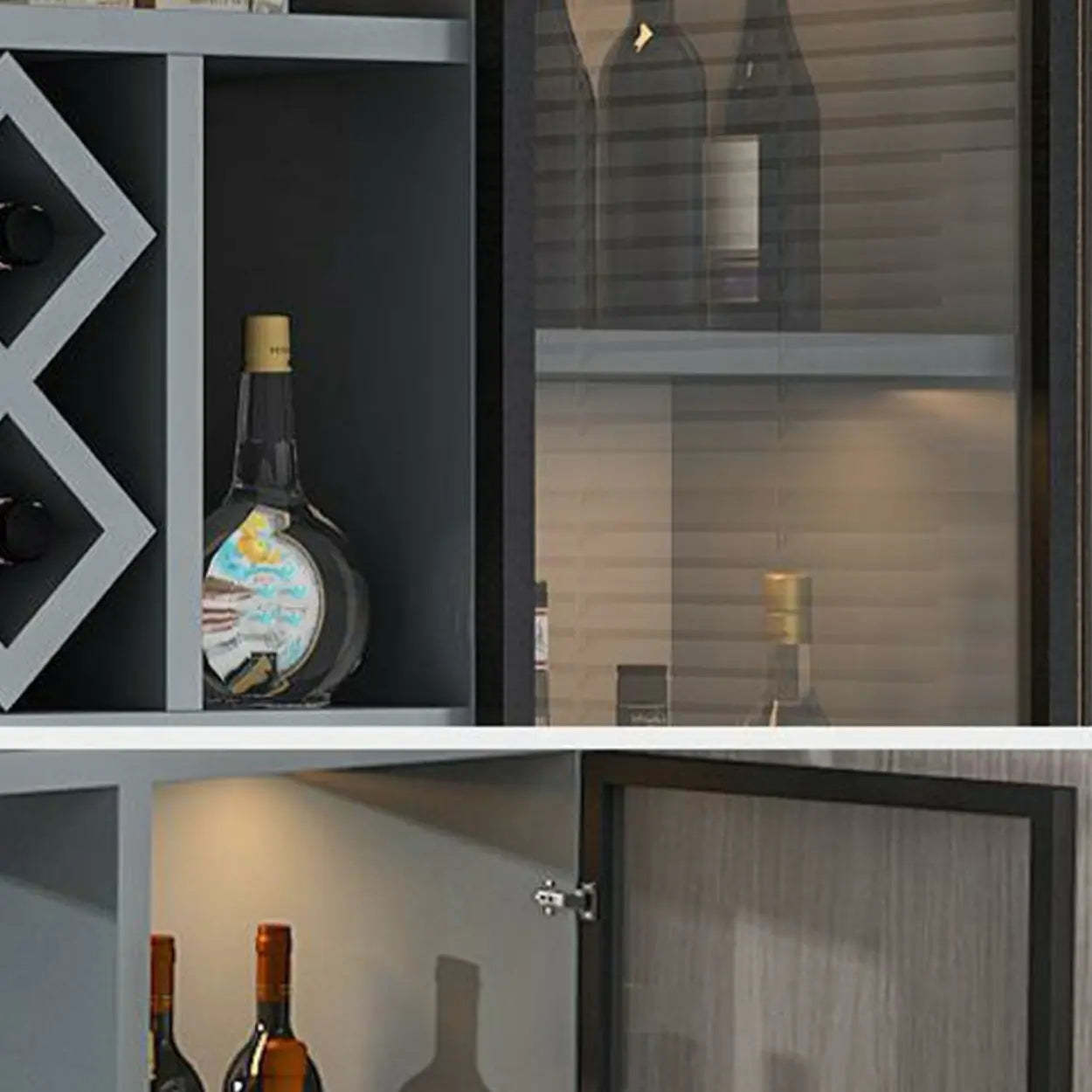 Black Rectangular Wood Wall-Mount Wine Rack