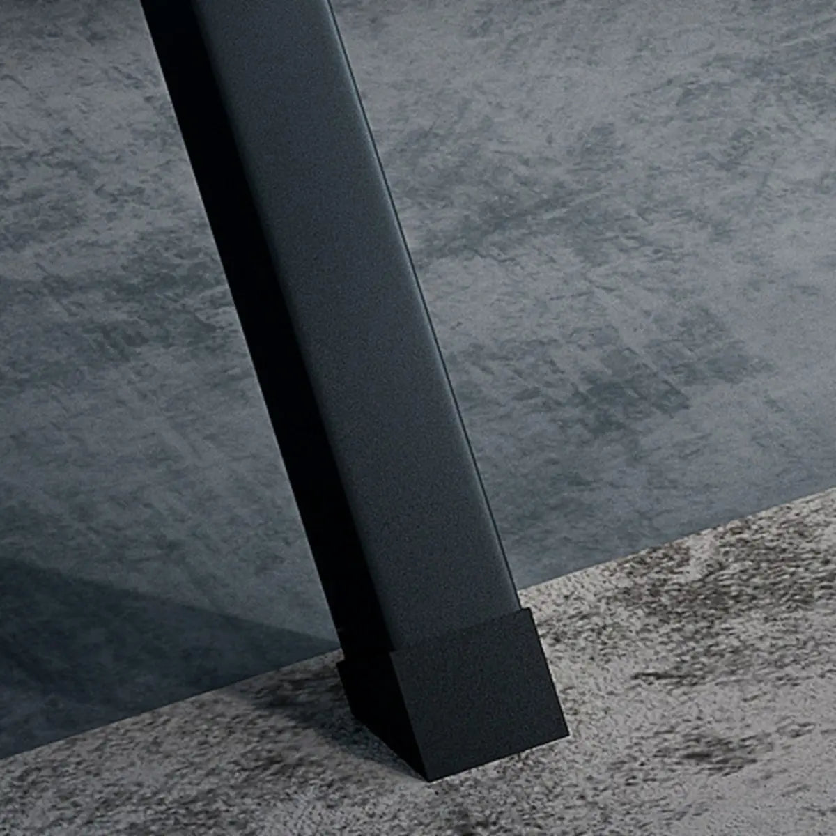 Black Wood Rectangular Trestle-Base Gaming Desk