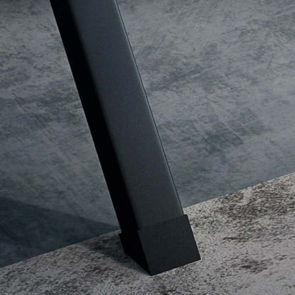 Black Wood Rectangular Trestle-Base Gaming Desk
