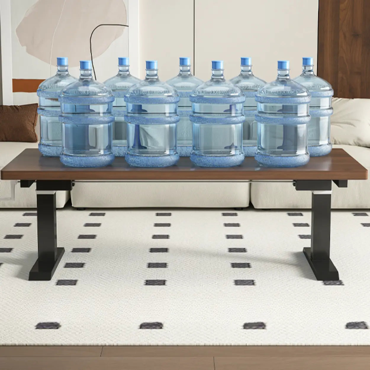 Black Rectangular Wood Lift-Top Coffee Table