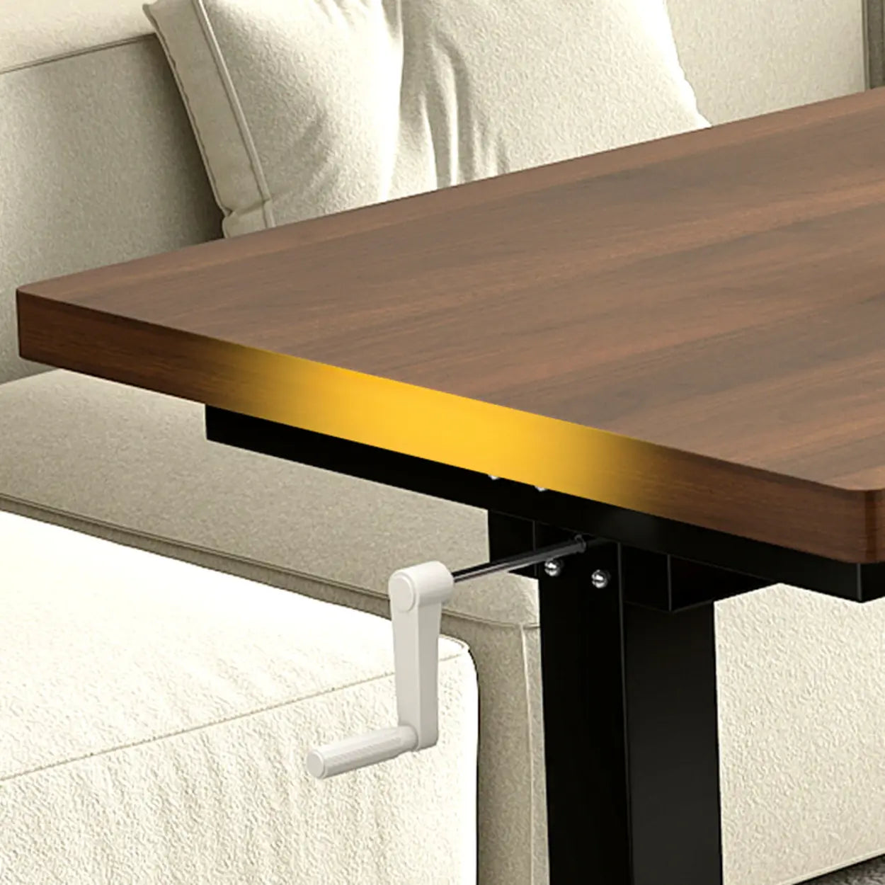 Black Rectangular Wood Lift-Top Coffee Table