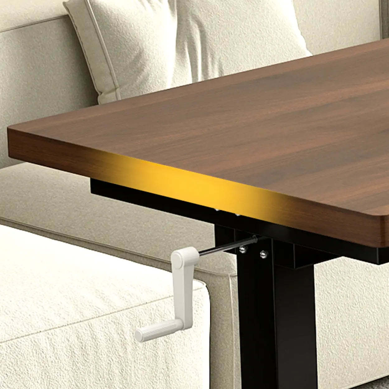 Black Rectangular Wood Lift-Top Coffee Table