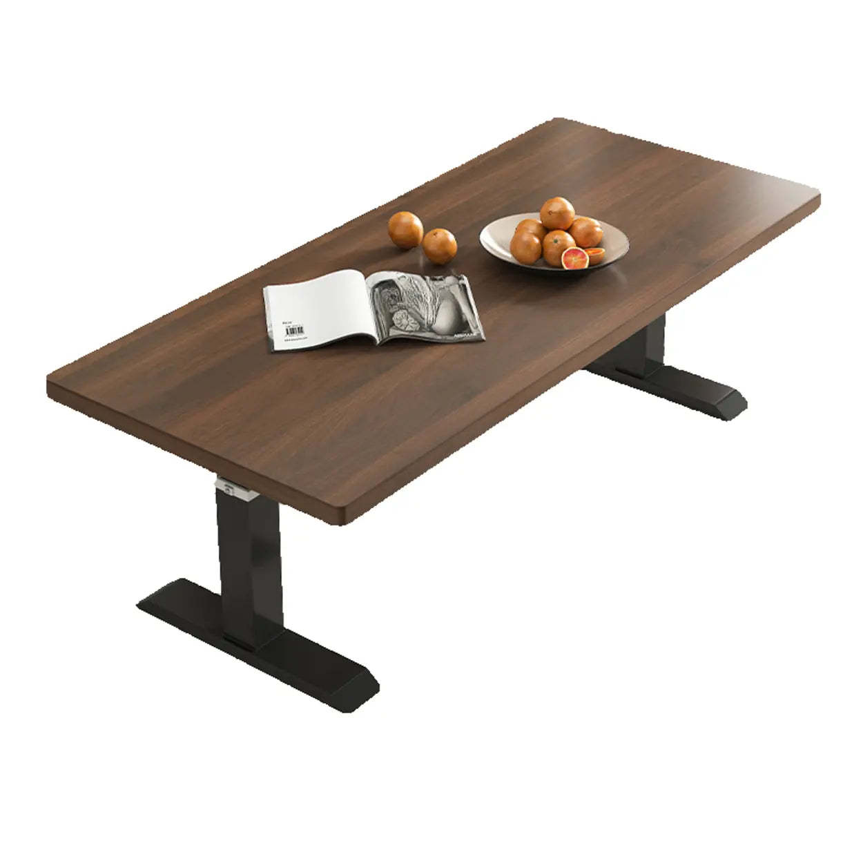 Black Rectangular Wood Lift-Top Coffee Table — Black / Black