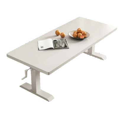 Black Rectangular Wood Lift-Top Coffee Table — Black / Light Walnut