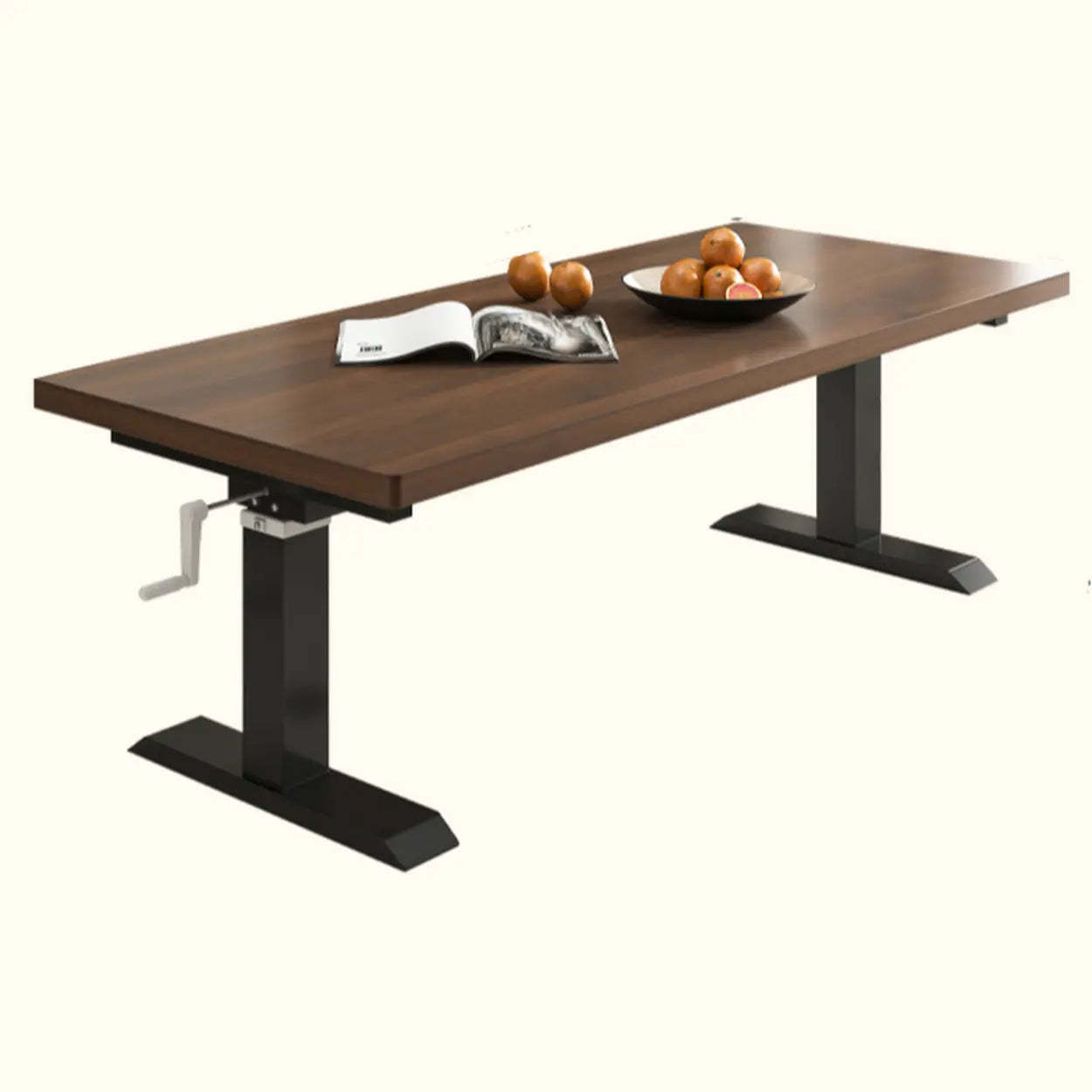 Black Rectangular Wood Lift-Top Coffee Table