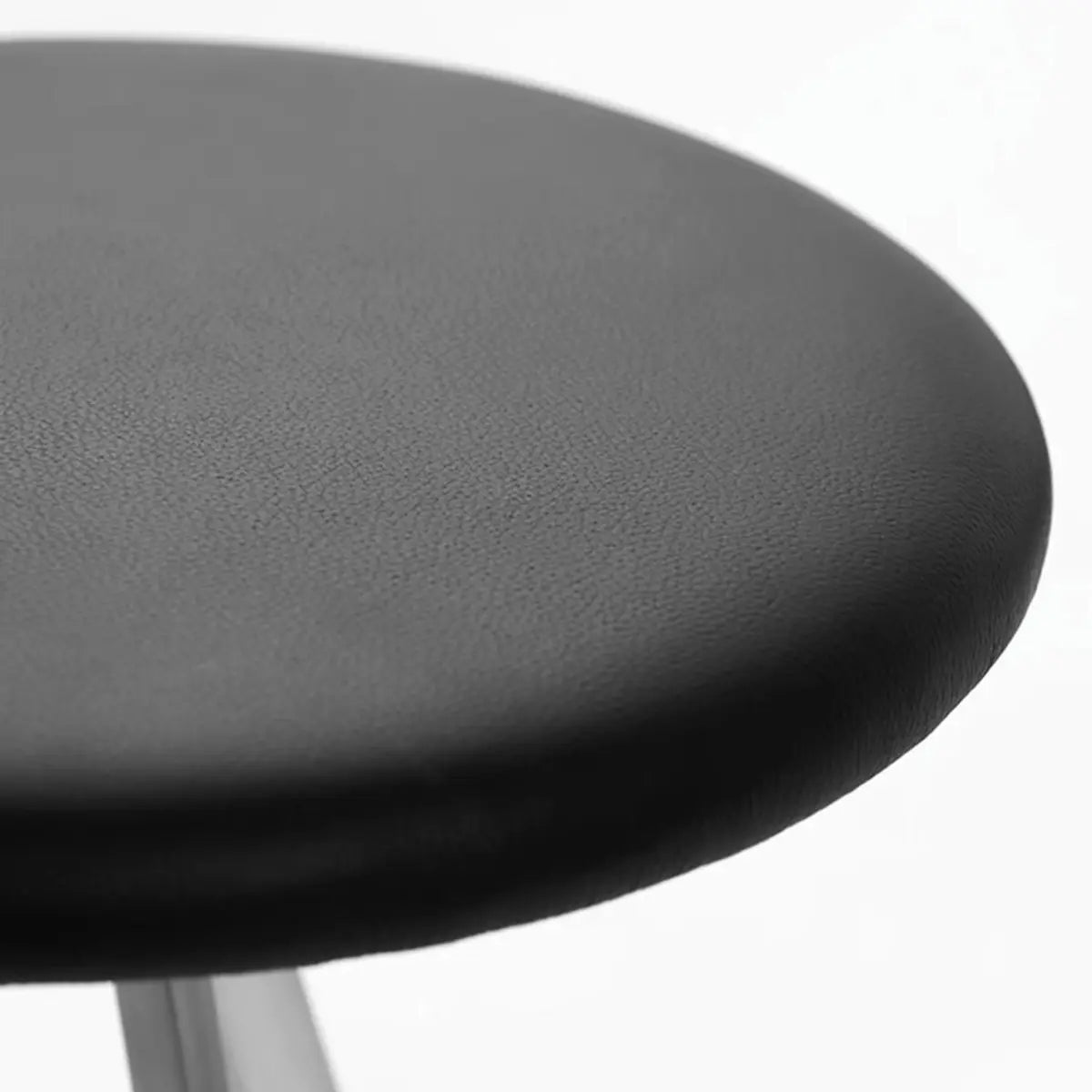 Black Round Leather Metal Backless Bistro Bar Stool