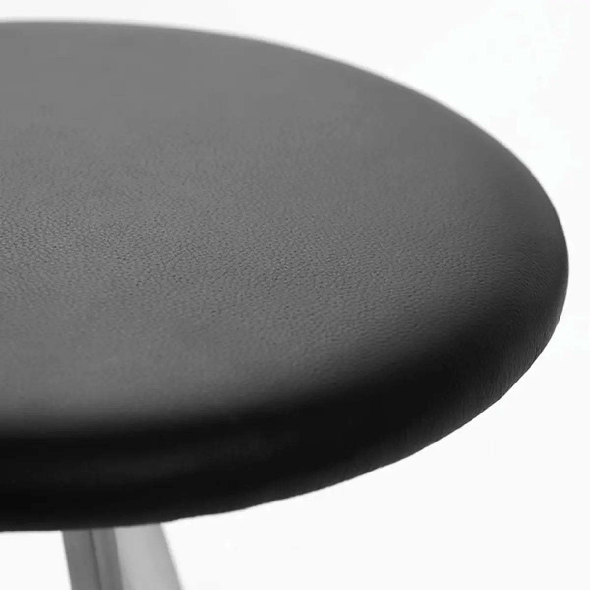 Black Round Leather Metal Backless Bistro Bar Stool