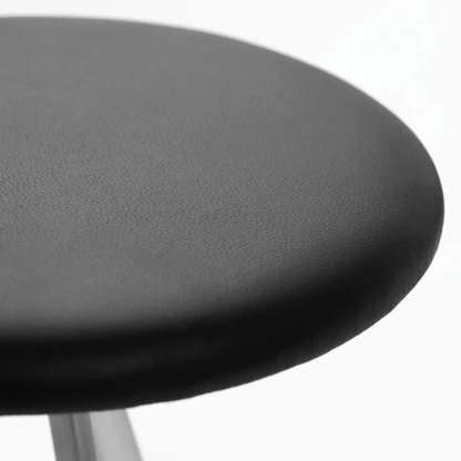 Black Round Leather Metal Backless Bistro Bar Stool