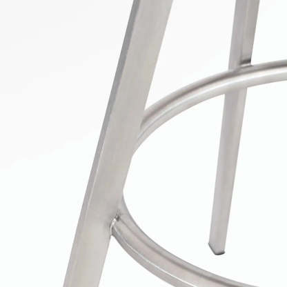 Black Round Leather Metal Backless Bistro Bar Stool
