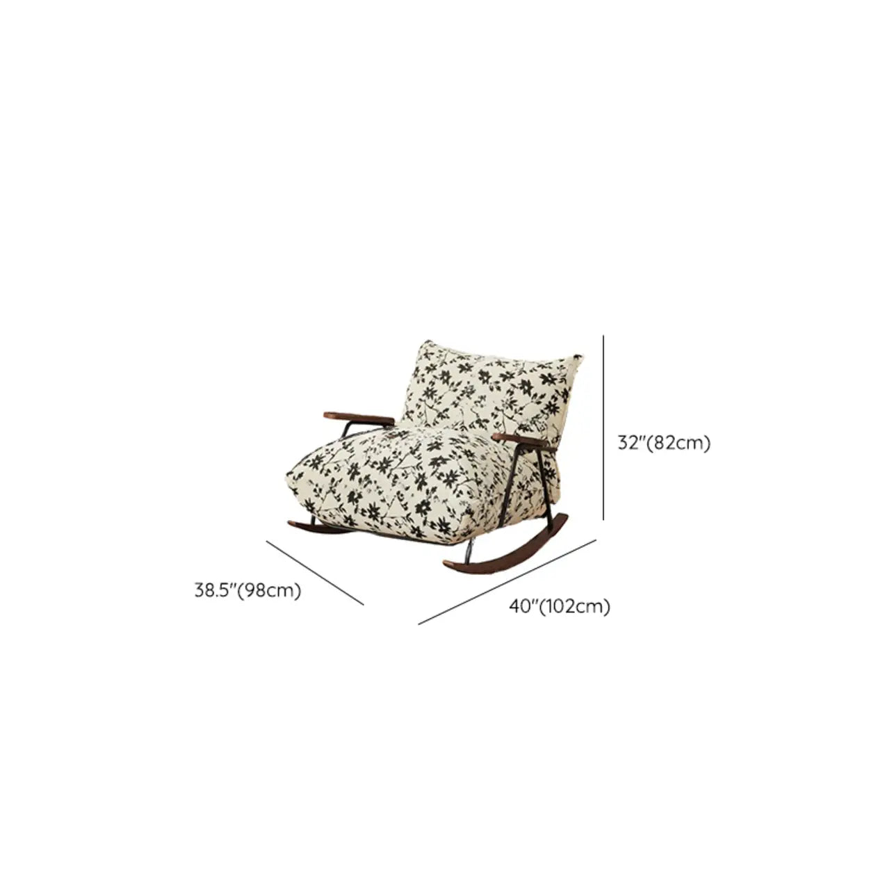 Black Scratch-Resistant Upholstered Rocking Chair