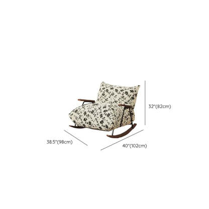 Black Scratch-Resistant Upholstered Rocking Chair