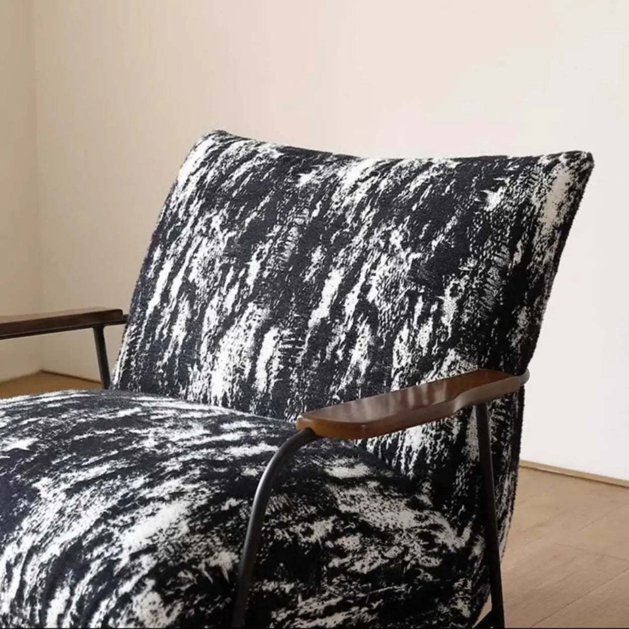 Black Scratch-Resistant Upholstered Rocking Chair