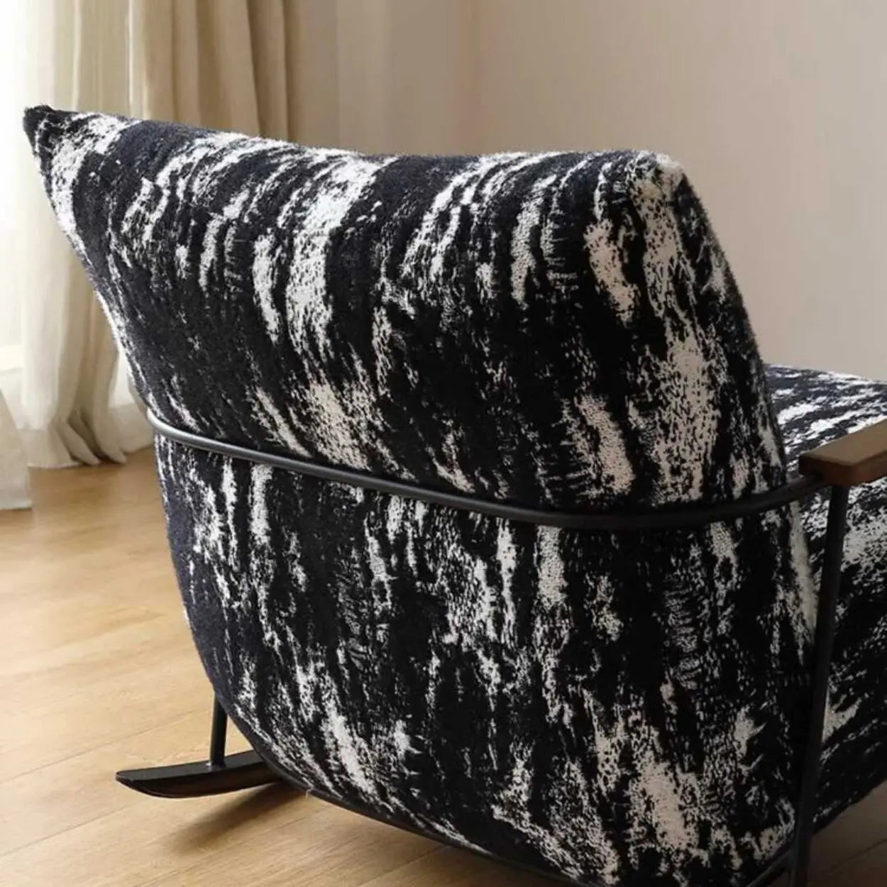 Black Scratch-Resistant Upholstered Rocking Chair