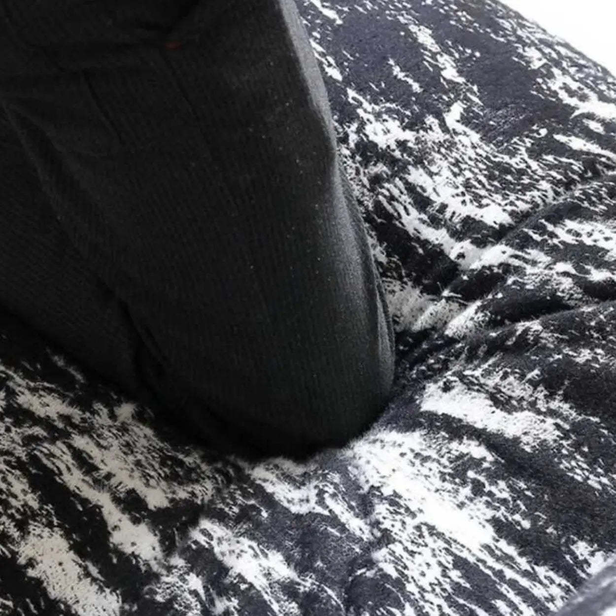 Black Scratch-Resistant Upholstered Rocking Chair