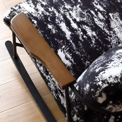 Black Scratch-Resistant Upholstered Rocking Chair