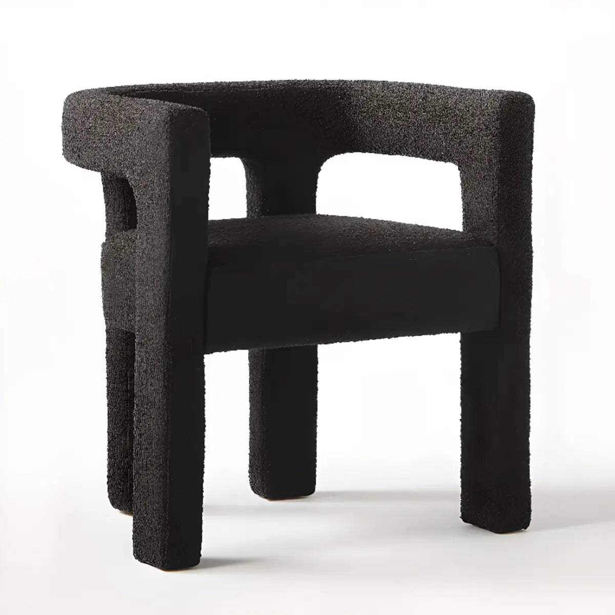 Black Sherpa Four Leg Arm Chair