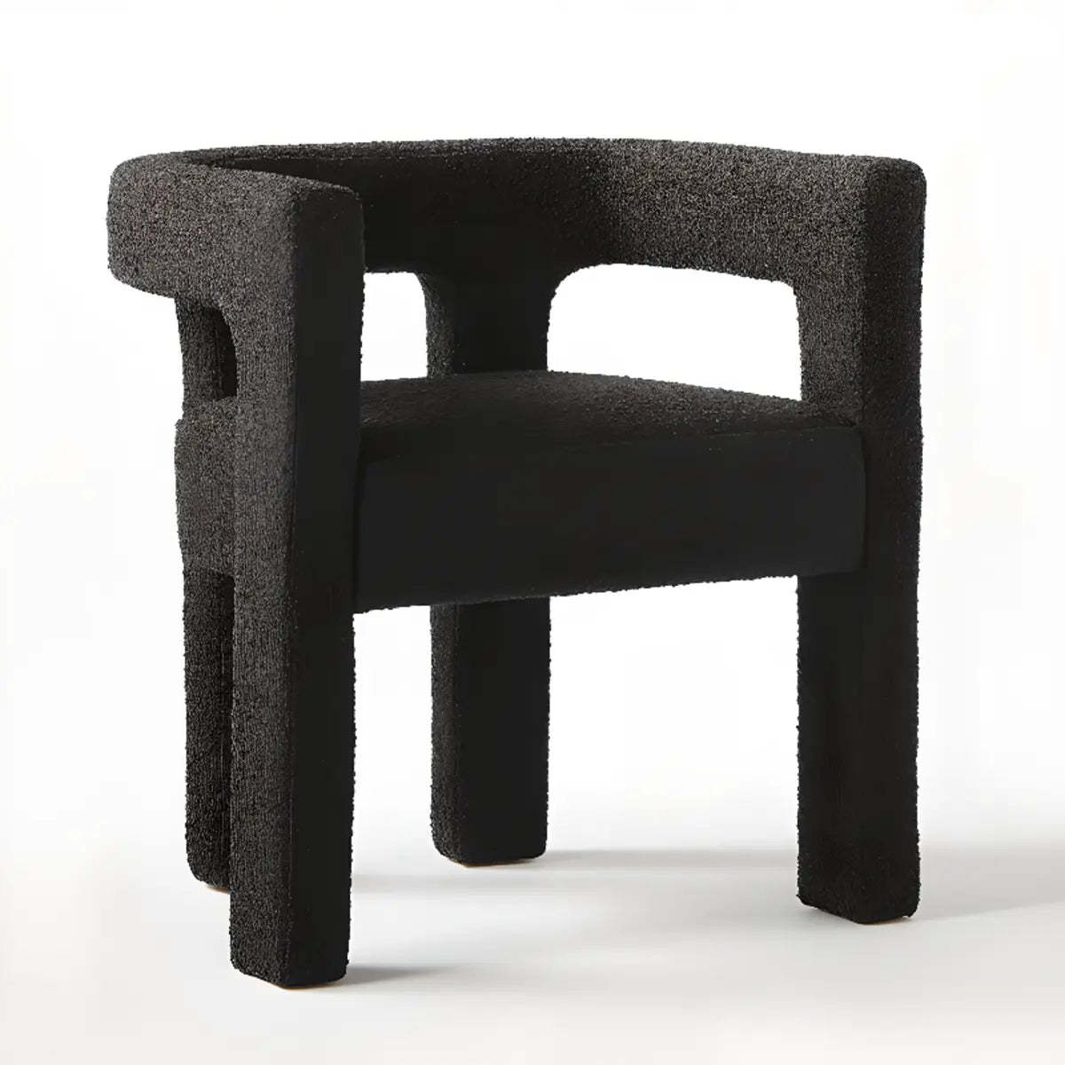 Black Sherpa Four Leg Arm Chair