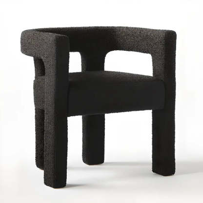 Black Sherpa Four Leg Arm Chair