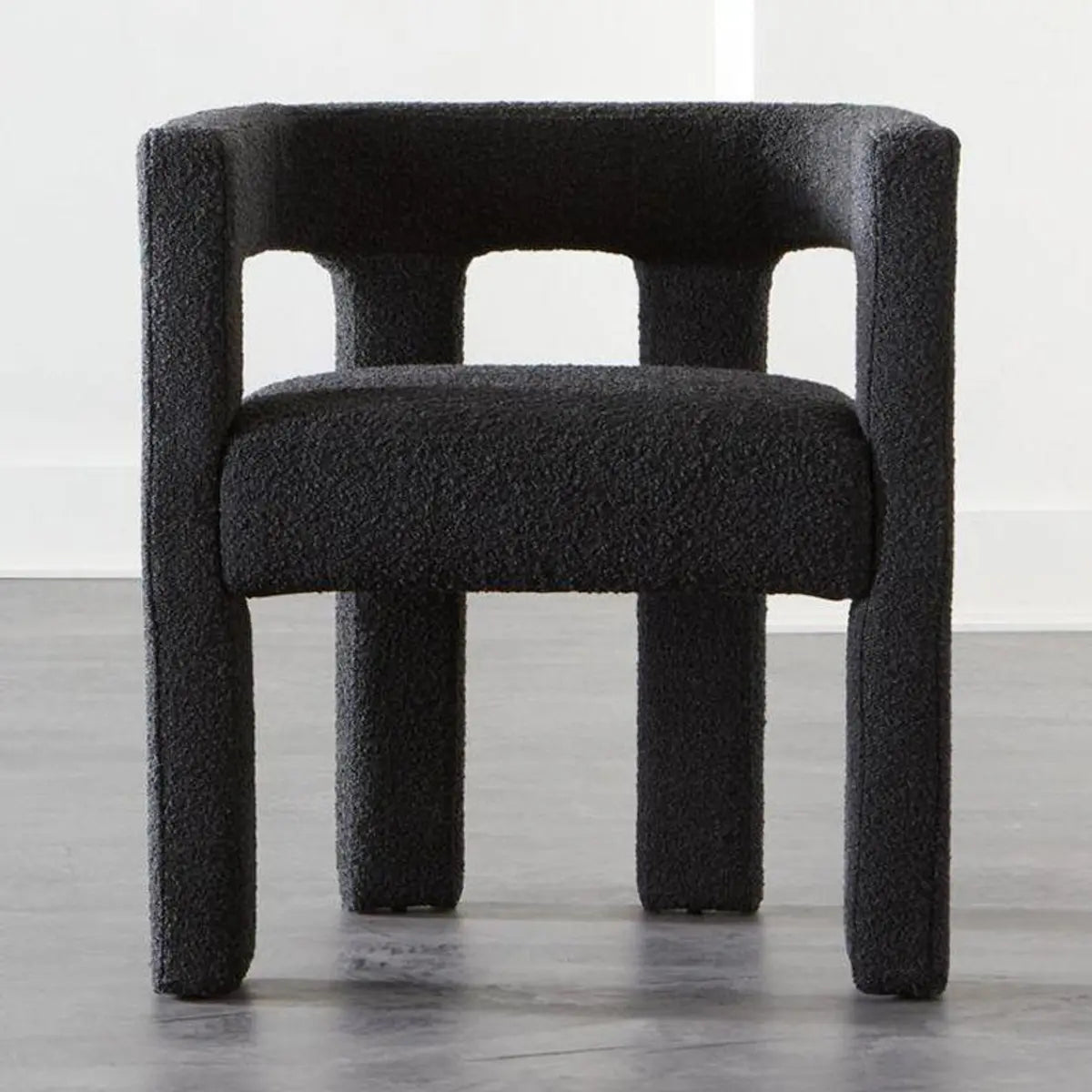 Black Sherpa Four Leg Arm Chair
