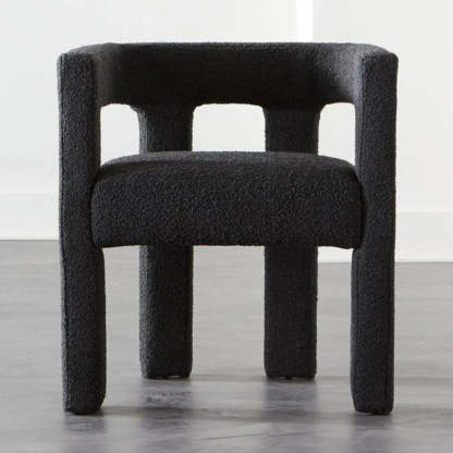 Black Sherpa Four Leg Arm Chair
