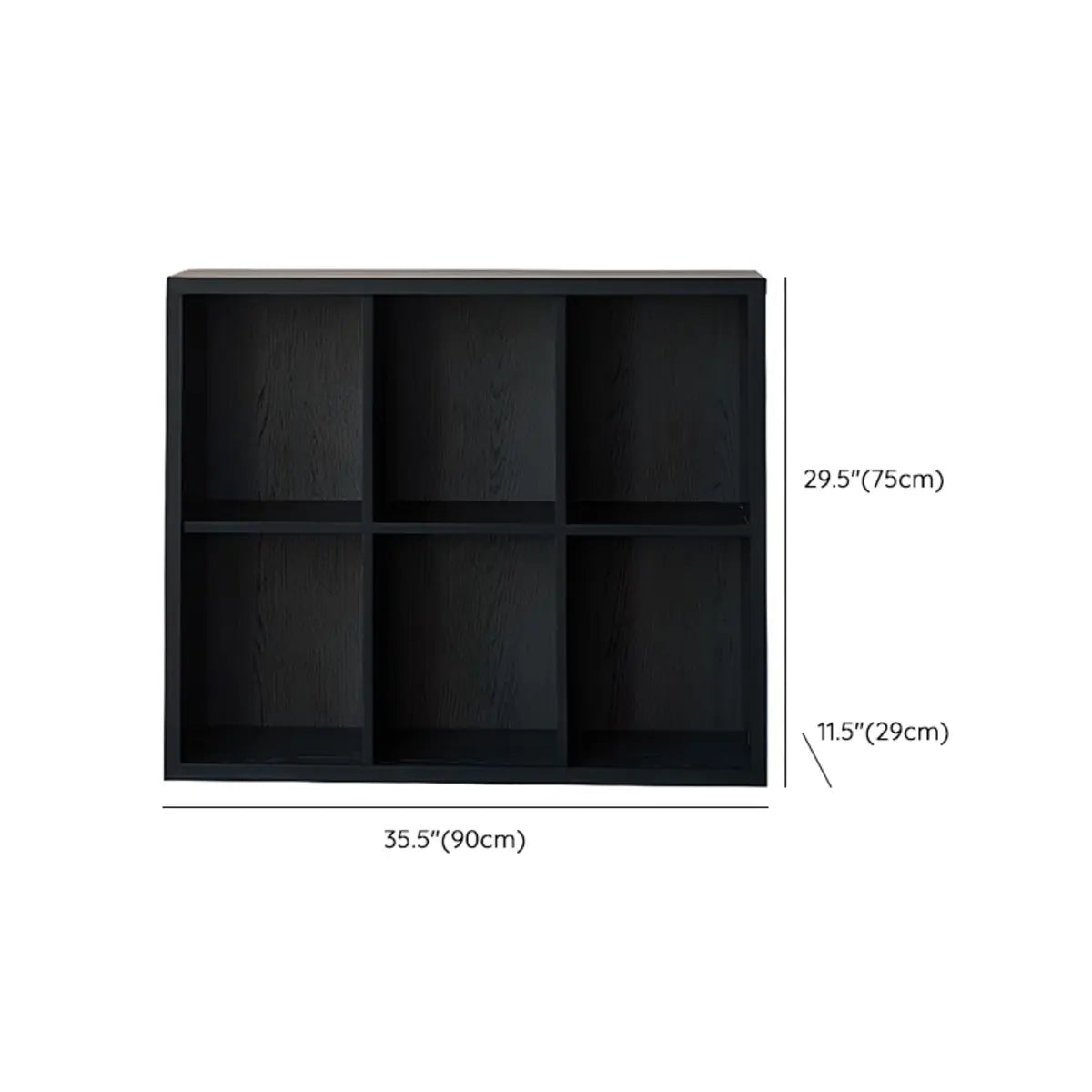 Black Closed Multifunctional Wood Wide Bookcase