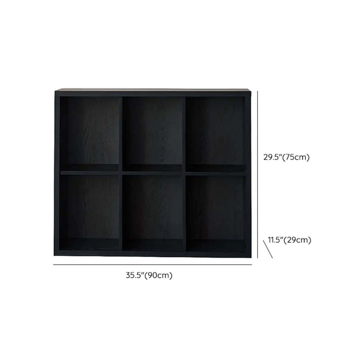 Black Closed Multifunctional Wood Wide Bookcase