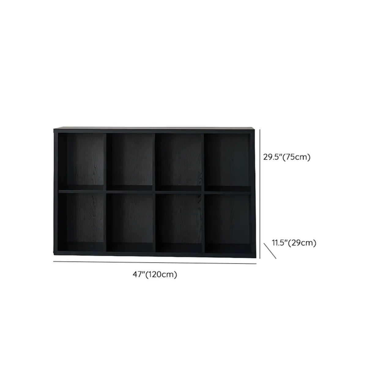 Black Closed Multifunctional Wood Wide Bookcase