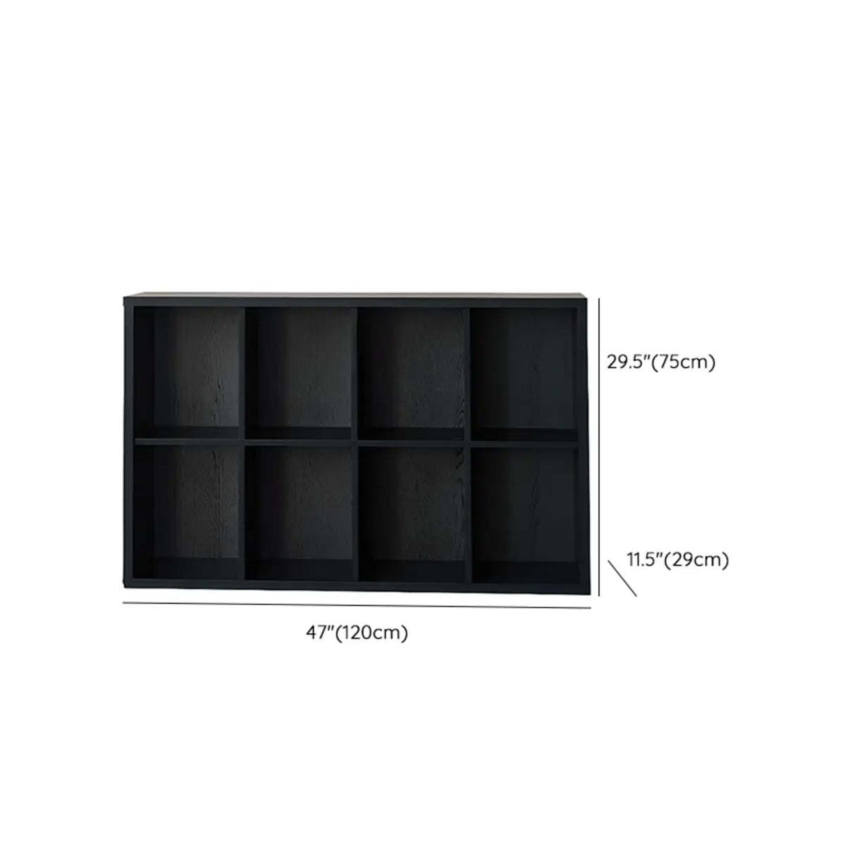 Black Closed Multifunctional Wood Wide Bookcase