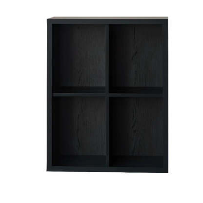 Black Closed Multifunctional Wood Wide Bookcase